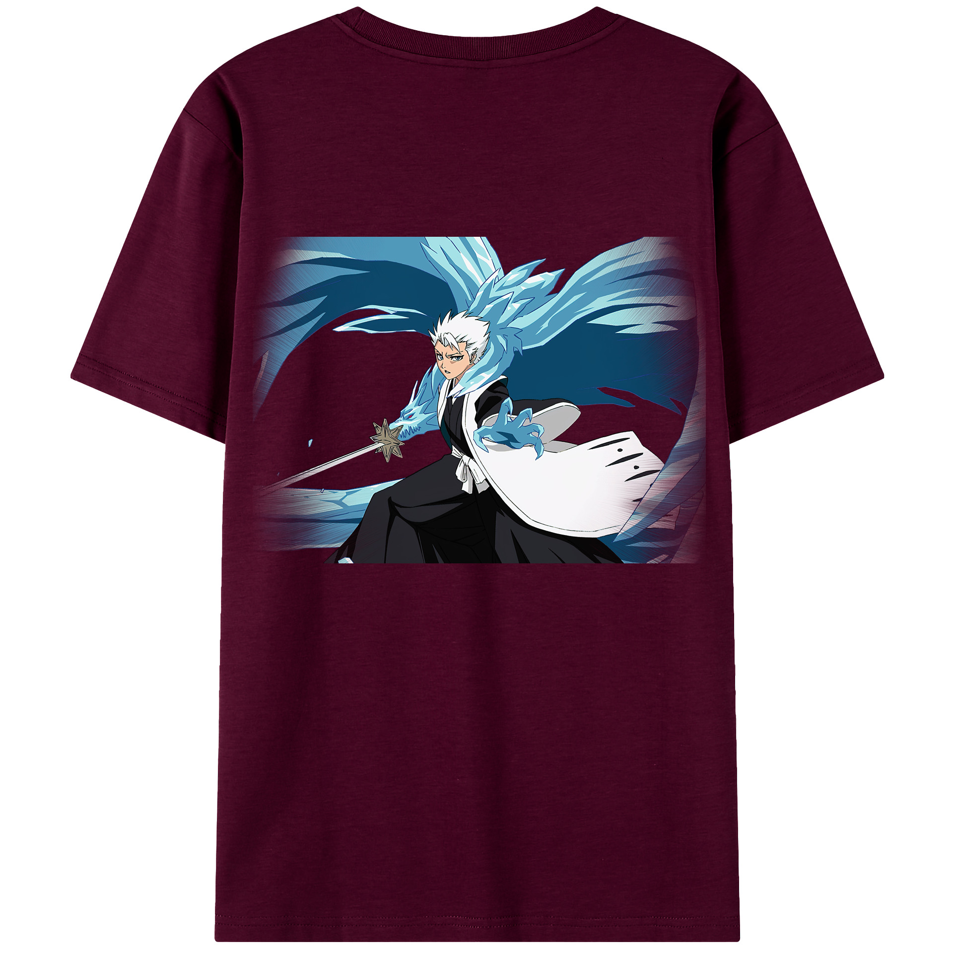 （画像用） ブリーチ 日番谷冬獅郎（ひつがや とうしろう） BLEACH Hitsugaya Toushirou レディース半袖Tシャツ(バックプリント)